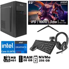 GENERICO - Computadora Pc Intel Core i5 3470 Monitor 22 fhd' RAM 08 GB SSD256 GB  WEB CAM