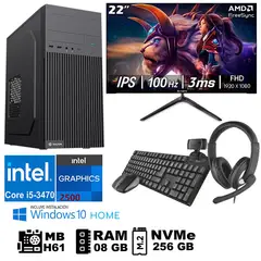 GENERICO - Computadora Pc Intel Core i5 3470 Monitor 22 fhd' RAM 08 GB SSD256 GB  WEB CAM