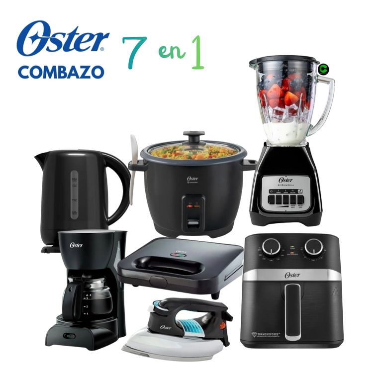 Super Combo Licuadora + Hervidor + Arrocera + Sandwichera + Cafetera + Freidora y Plancha
