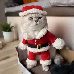 GENERICO - Disfraz de santa Claus para mascotas M