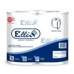 ELLIA - Papel Toalla Jumbo Ellia 150 metros x 2 rollos