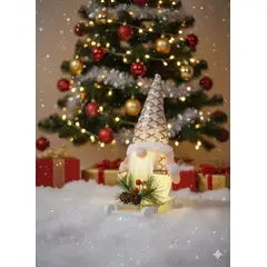 GENERICO - Gnomo Muñeco de Navidad Rosado con Trineo Blanco