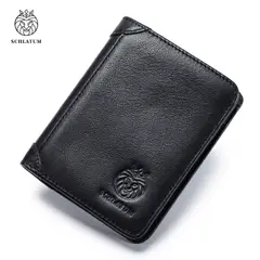 SCHLATUM - Billetera Slim de Cuero con RFID para Hombre