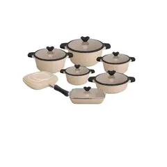 VALESKA - JUEGO DE OLLAS ROCA VOLCANICA - 13 PZ