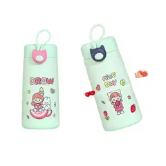 GENERICO - Botella con tapa 300ml Tomatodo para bebidas Verde