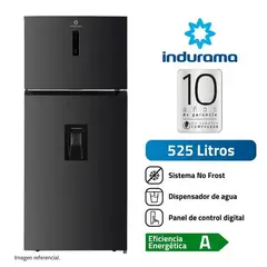 INDURAMA - Refrigeradora Top Mount Con Dispensador Negra RI-578DN