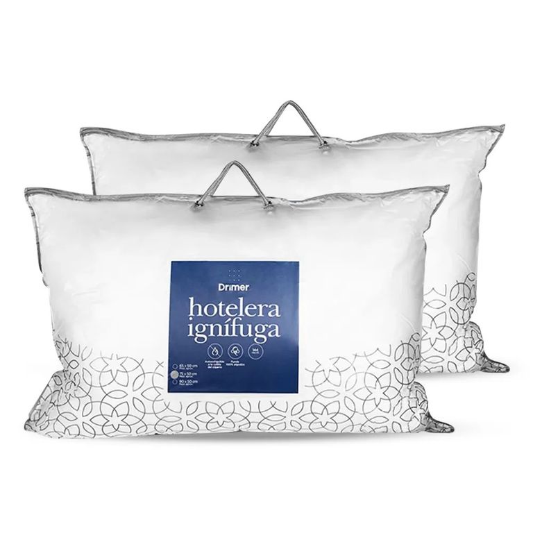 Pack x 2 Almohadas Hotelera Ignífuga - King (90x50 cm)