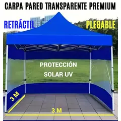 GENERICO - CARPA TOLDO PLEGABLE RETRÁCTIL PAREDES TRANSPARENTE Y PROTECCIÓN SOLAR