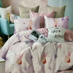 MINGDA - Set de Edredón 1.5pz de 5 Piezas + Set Sabanas + Fundas 100% Algodón