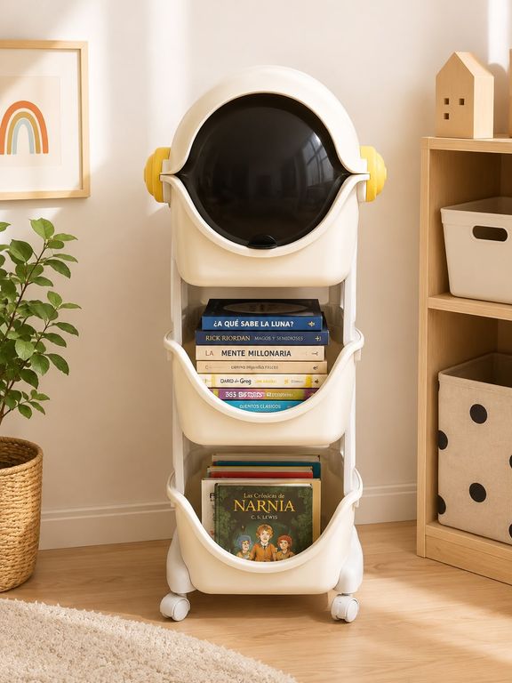 Almacenamiento forma de astronauta infantil gris multifuncional