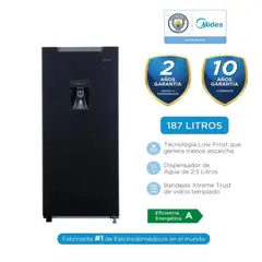 Midea - Refrigeradora Midea 187L Top Freezer Single Door MDRD190ANLXW