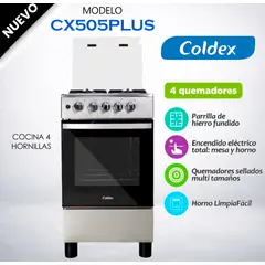 Coldex - COCINA A GAS 4 HORNILLAS CX505PLUS Coldex