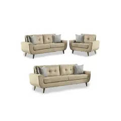 GENERICO - Juego de Sala 3-2-1 Modelo Saifer Color DORADO