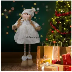 GENERICO - Muñeco de Navidad Angel Patilarga Dorado 80 cm