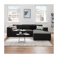 GENERICO - SECCIONAL CALIFORNIA CAMA-NEGRO +3 cojines regalo