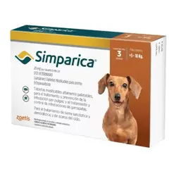 SIMPARICA - Antipulgas Perros 5-10 Kg 3 Tabletas Masticables