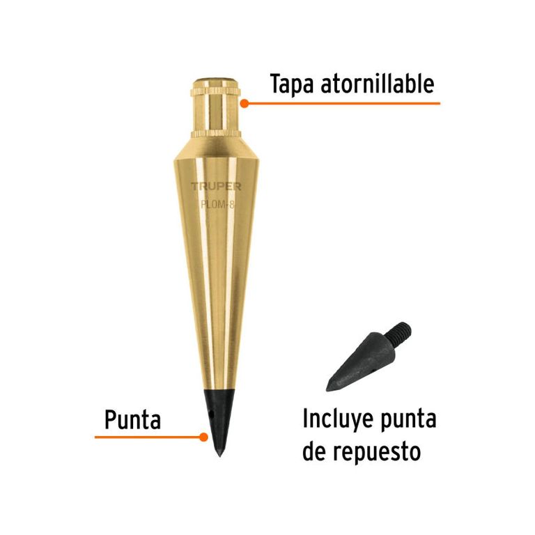 Plomada de latón 8 oz Truper - 17070