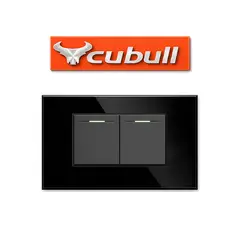 CUBULL - CAJA DE 10 INTERRUPTOR DOBLE EMPOTRABLE NEGRO ESPEJO