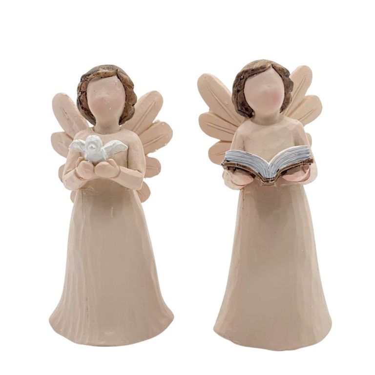 Ángel Decorativo De Con Paloma Y Librito Set De 2 AC105 FLORIPASTORE