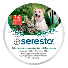 SERESTO - Collar Antipulga Para Perros y Gatos Hasta 8 Kg