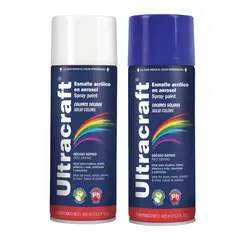 Truper - Pintura spray color BLACO Y AZUL MARINO,  ULTRACRAF TRUPER