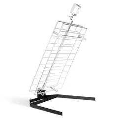 GRILLCORP - Estaca Tipo Libro Inoxidable de 75 x 50 cm con base