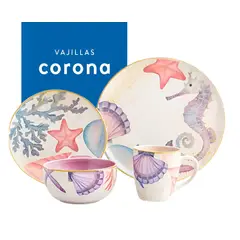 CORONA - Juego de Vajilla 16 Piezas CORONA -modelo MAREA