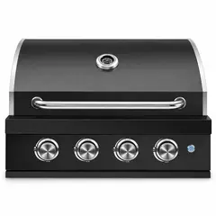 HIGRILL - Parrilla A Gas Empotrable 4 Quemadores de Acero Inoxidable 304 Negro con Iluminación Interna