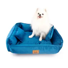 GENERICO - CAMA PARA PERRO TALLA L - AZUL - HIPOALERGÉNICA