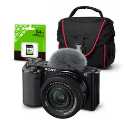 SONY - Cámara Sony ZV-E10 Mirrorless + Lente 16-50mm f35-56 II + Kit Básico de Accesorios