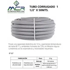 GENERICO - TUBO CORRUGADO 1 1/2" X 50MTS.