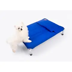 GENERICO - CAMA PARA PERRO TIPO HAMACA TALLA L - AZUL + ALMOHADA DE REGALO