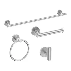 TIGERBEE - 4 PIEZAS Juego Accesorios Baño Montaje Pared Acero Inox