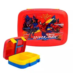 GENERICO - LONCHERA TIPO BENTO 3 DIVISIONES ANTIDERRAME SPIDERMAN