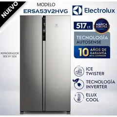 ELECTROL - Refrigeradora Side by Side 517L Electrolux ERSA53V2HVG