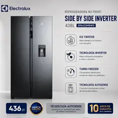 Electrolux - Refrigeradora Electrolux No Frost Side By Side Inverter 438L ERS432HBWD