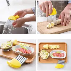 GENERICO - CORTADOR DE PAPA ONDULADA AMARILLO