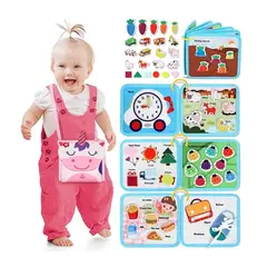 GENERICO - Juguete Didáctico Busy Board Portátil  de Fieltro 3 en 1