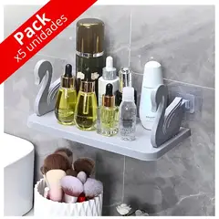 MINARI - Pack x5 Estante Repisa Flotante Organizador de Pared Cisne PL 371F