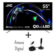 GENERICO - Televisor JVC 55 Pulgadas QD MINILED 120HZ Google TV LT-55KM958 + Antena Digital (Modelo 2025)