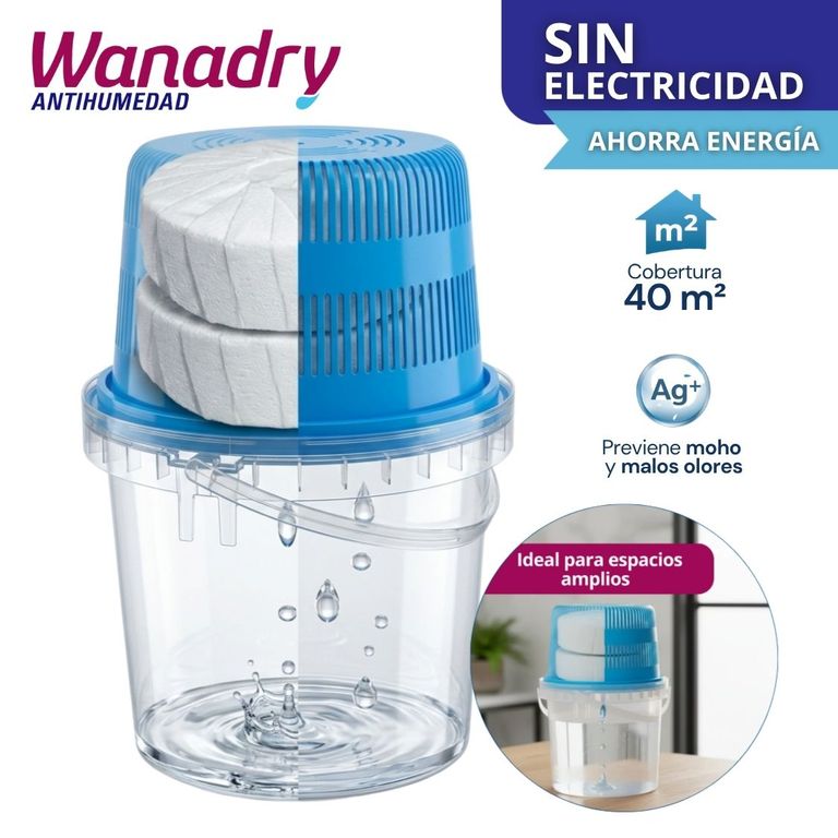 Deshumedecedor Maxi Plus WANADRY + 2 pastillas ultra absorbentes
