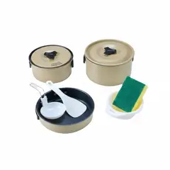 TERRA FORCE - Set Ollas Aluminio Camping 3 Piezas Arena