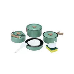 TERRA FORCE - Set Ollas Aluminio Camping 4 Piezas Turquesa