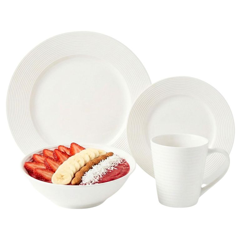Vajilla x16 Piezas de Porcelana con Textura