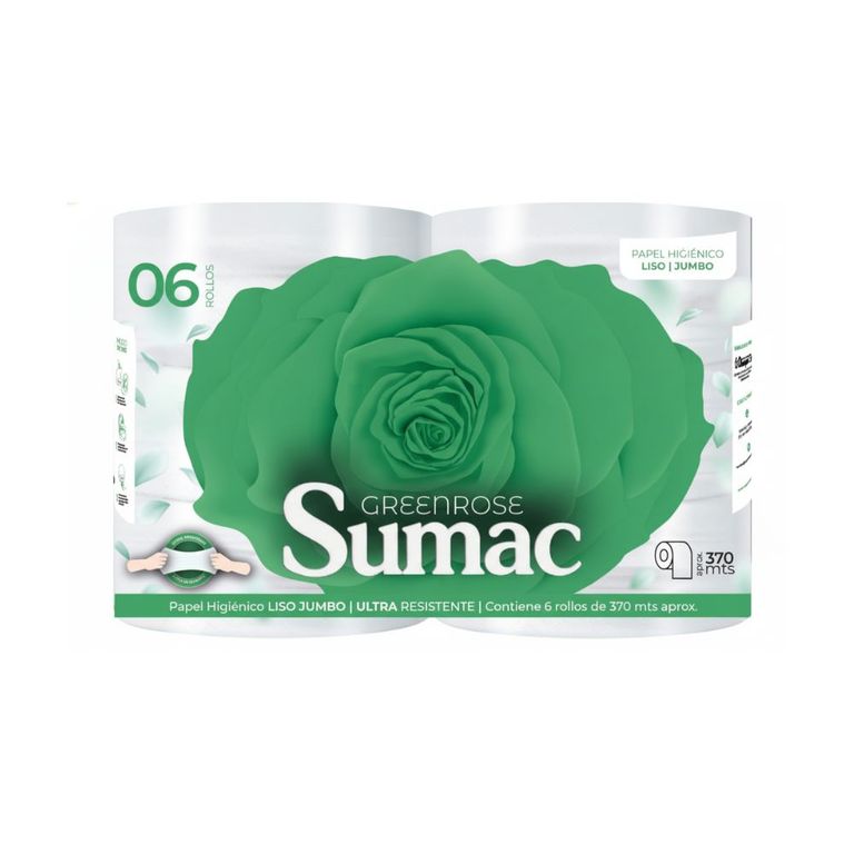 Papel Higienico Jumbo Sumac x6 unidades de 370 Metros liso