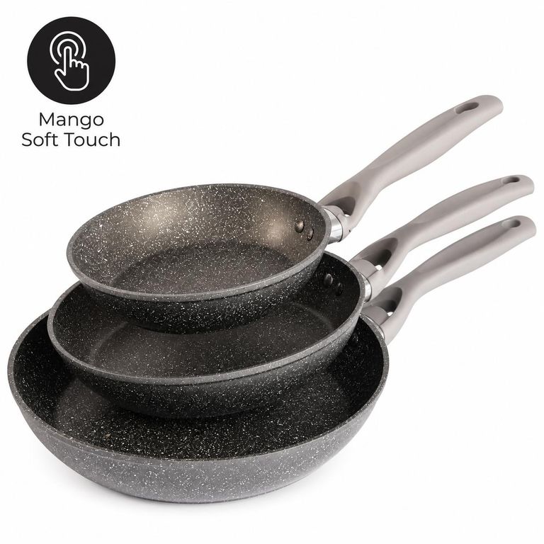 Set x3 Sartenes S - 20cm M - 24cm L- 28cm Aluminio Forjado