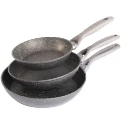 BELESSI - Set x3 Sartenes S - 20cm M - 24cm L- 28cm Aluminio Forjado