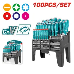 Total Tools - Set De 100 Piezas De Destornilladores Total  - THT2506100