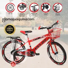 VELOX - Bicicleta Para Niño Aro 16 «SPORT VZ» con Canasta Red