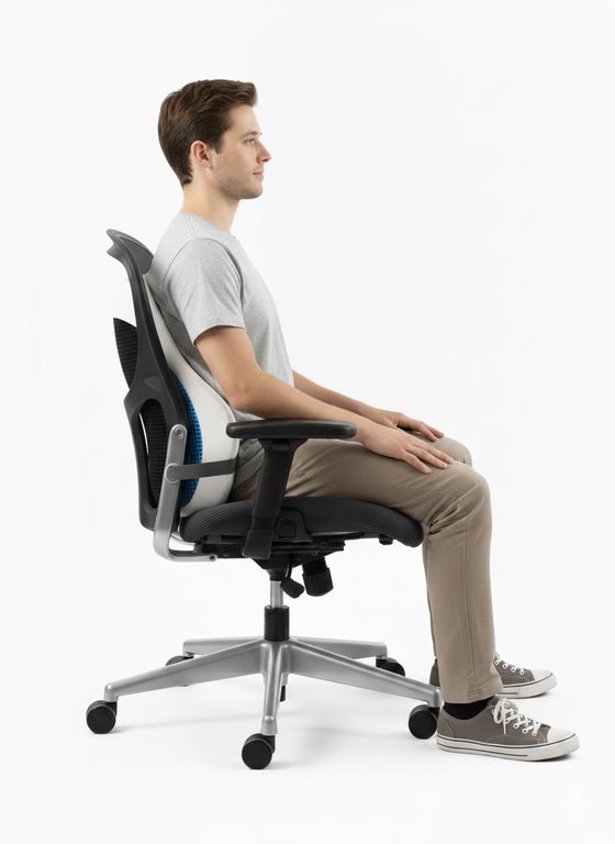 COJIN LUMBAR VISCOELASTICO CON GEL FRIO Y MALLA